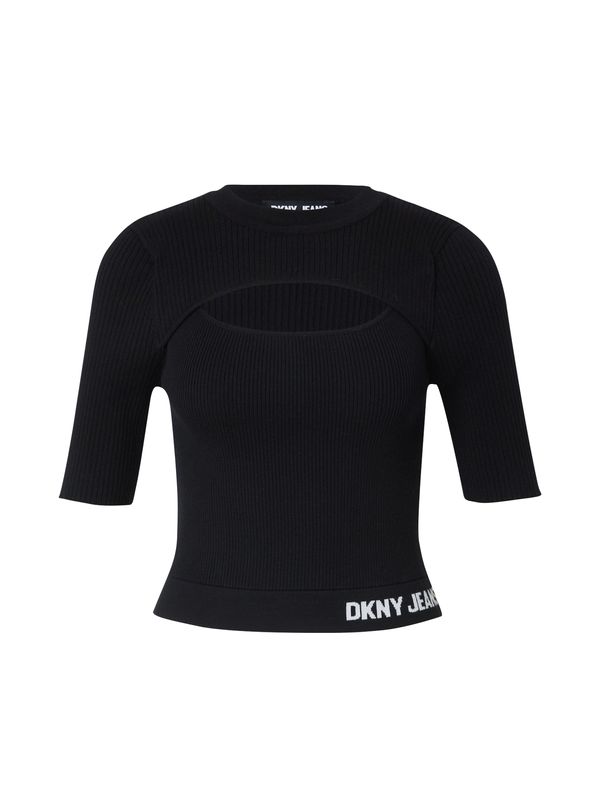 DKNY DKNY Pulover  črna / bela