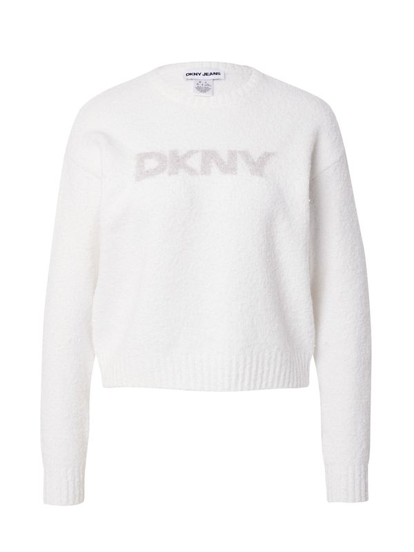 DKNY DKNY Pulover  srebrno-siva / srebrna / bela