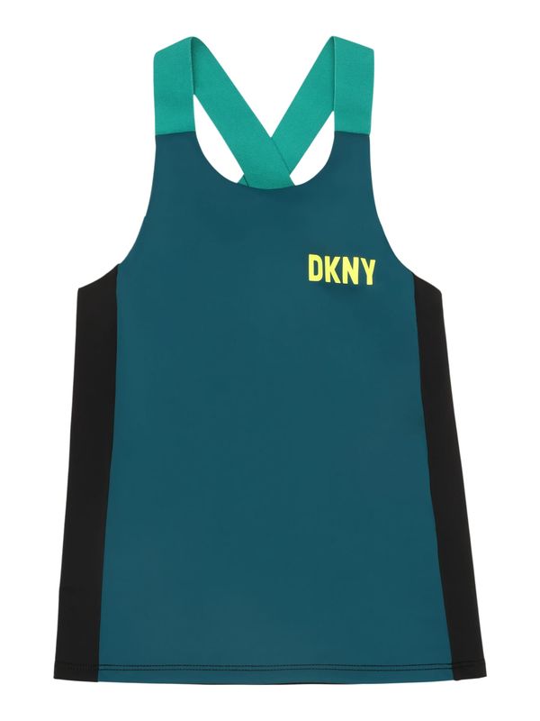 DKNY DKNY Top  neonsko rumena / petrol / črna