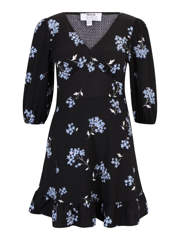 Dorothy Perkins Petite Dorothy Perkins Petite Obleka '(Ay) Petite Blue Floral V Neck Mini Dres'  svetlo modra / črna / bela