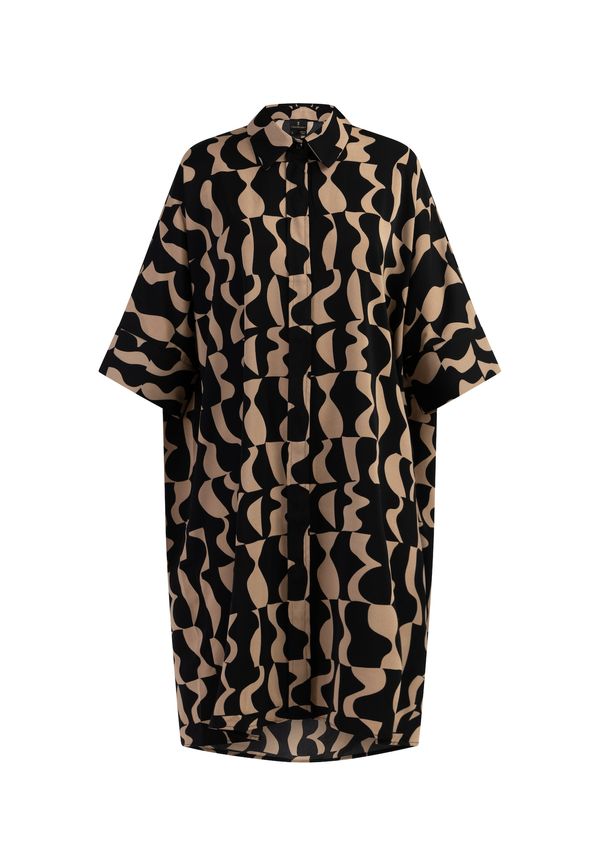 DreiMaster Klassik DreiMaster Klassik Dolga srajca  svetlo rjava / črna