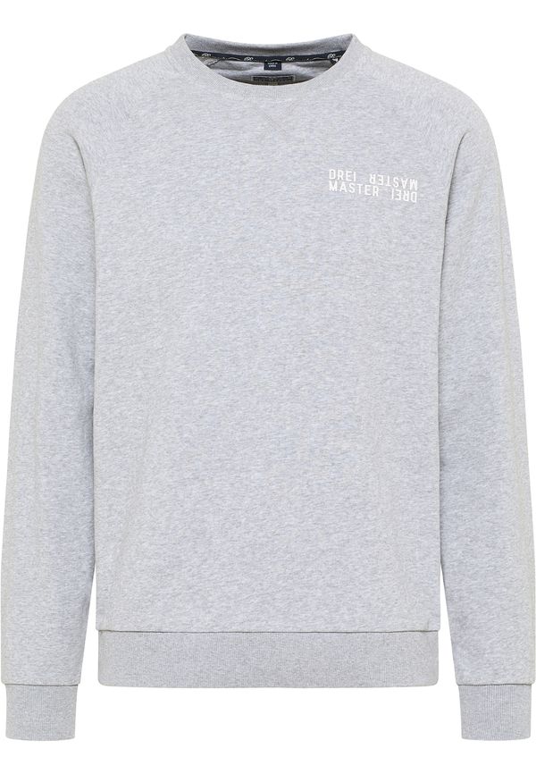 DreiMaster Maritim DreiMaster Maritim Majica 'Bridgeport'  pegasto siva / bela