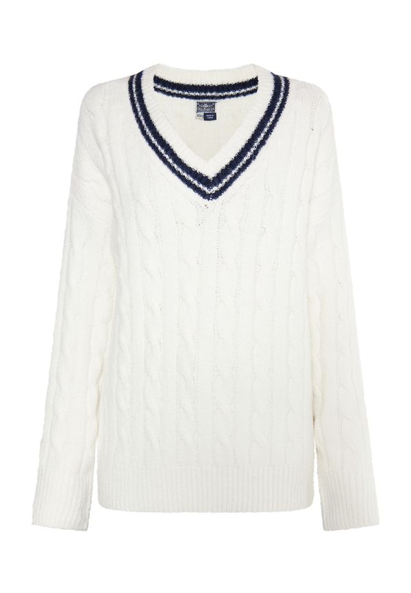 DreiMaster Maritim DreiMaster Maritim Pulover 'Boundry'  marine / volneno bela