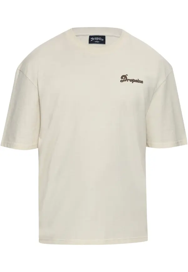 Dropsize Dropsize Majica 'Dream Without Fear'  temno rjava / volneno bela