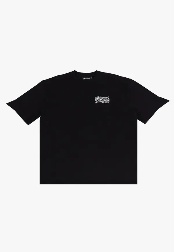 Dropsize Dropsize Majica 'Mirrored'  črna / off-bela