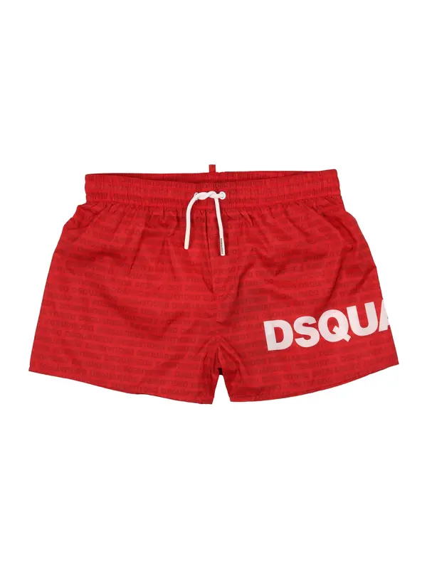 DSQUARED2 DSQUARED2 Kratke kopalne hlače  rdeča / temno rdeča / bela