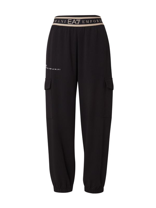 EA7 Emporio Armani EA7 Emporio Armani Kargo hlače  bež / črna / bela