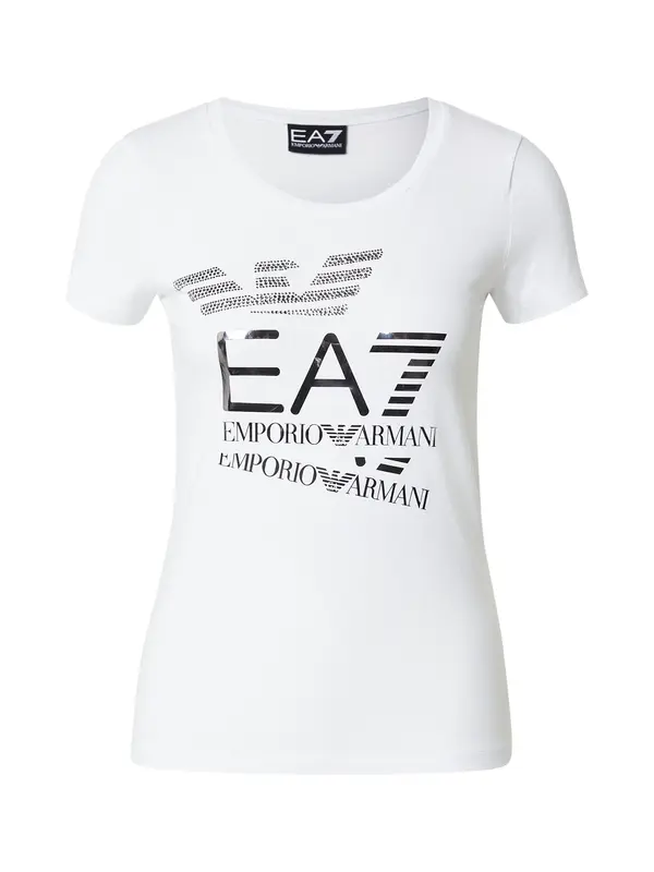 EA7 Emporio Armani EA7 Emporio Armani Majica  srebrna / bela