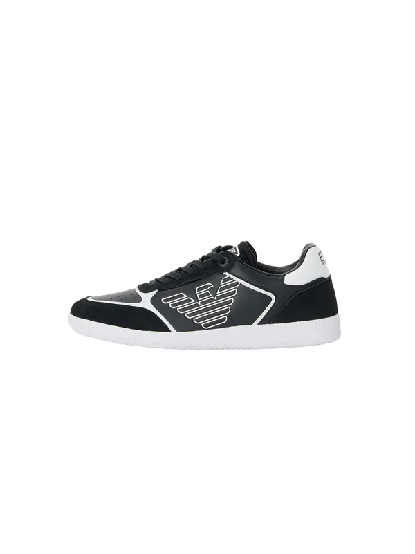 EA7 Emporio Armani EA7 Emporio Armani Nizke superge 'NEW HERITAGE EAGLE'  črna / bela
