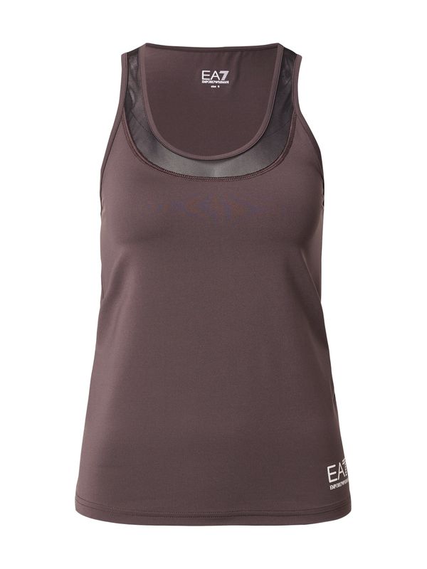 EA7 Emporio Armani EA7 Emporio Armani Športni top  temno rjava / off-bela