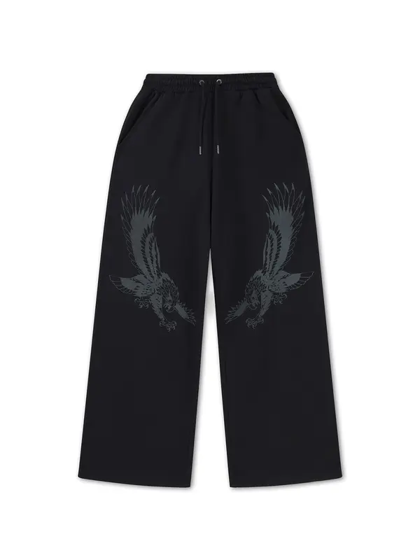 Ed Hardy Ed Hardy Hlače 'Flying Eagle'  temno siva / črna