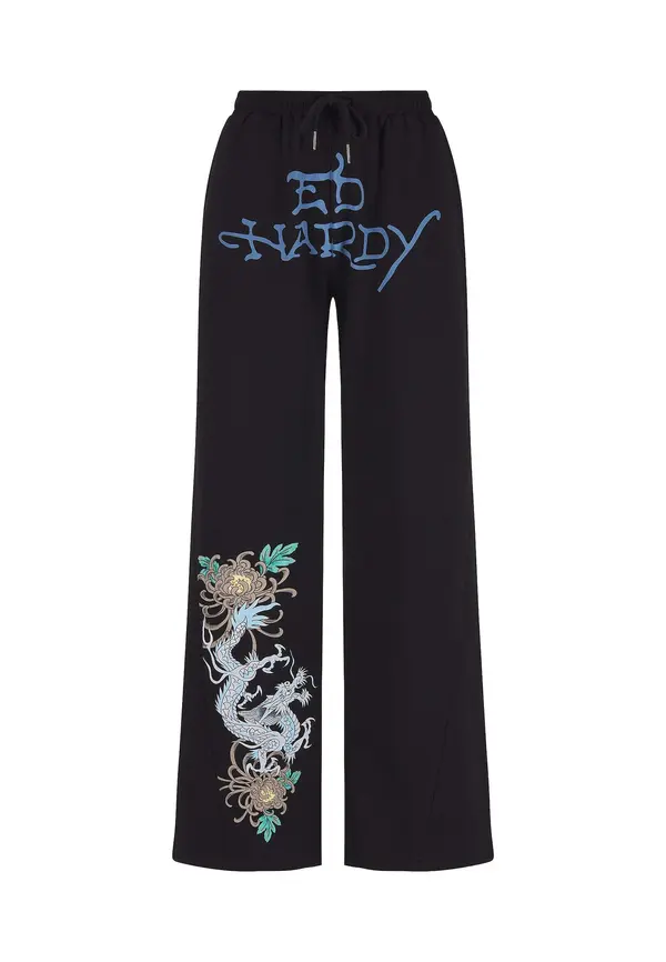 Ed Hardy Ed Hardy Hlače  kobalt modra / rumena / črna / bela