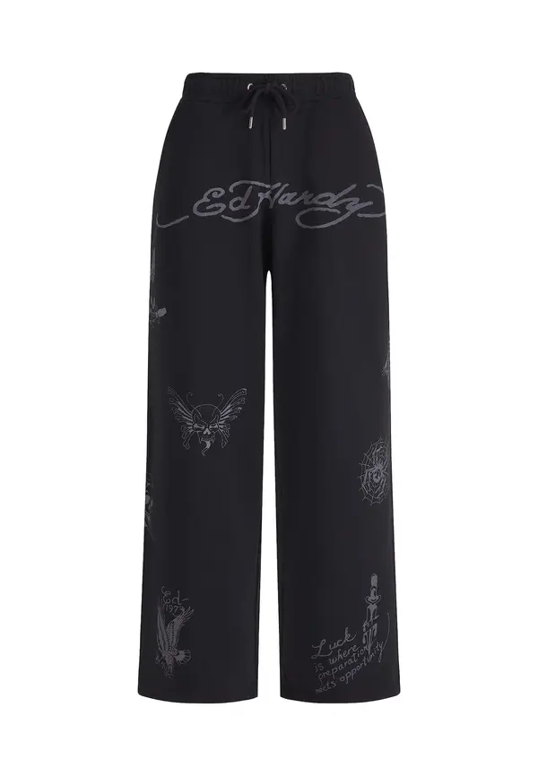 Ed Hardy Ed Hardy Hlače  siva / črna
