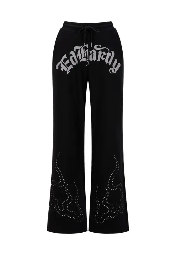 Ed Hardy Ed Hardy Hlače  svetlo siva / črna