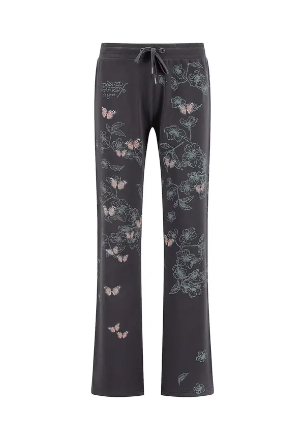 Ed Hardy Ed Hardy Hlače 'True To My Love'  temno siva / petrol