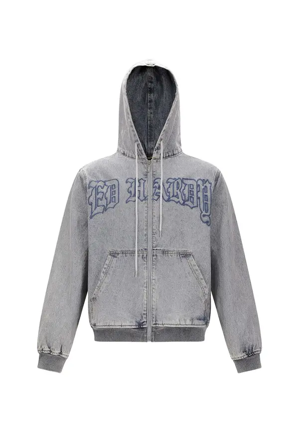 Ed Hardy Ed Hardy Jopa na zadrgo 'Flaming'  moder denim