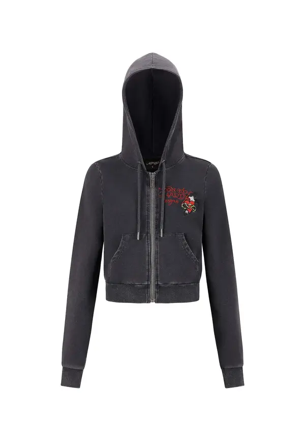 Ed Hardy Ed Hardy Jopa na zadrgo 'Flaming Tiger'  rumena / pastelno rumena / rubin rdeča / črna