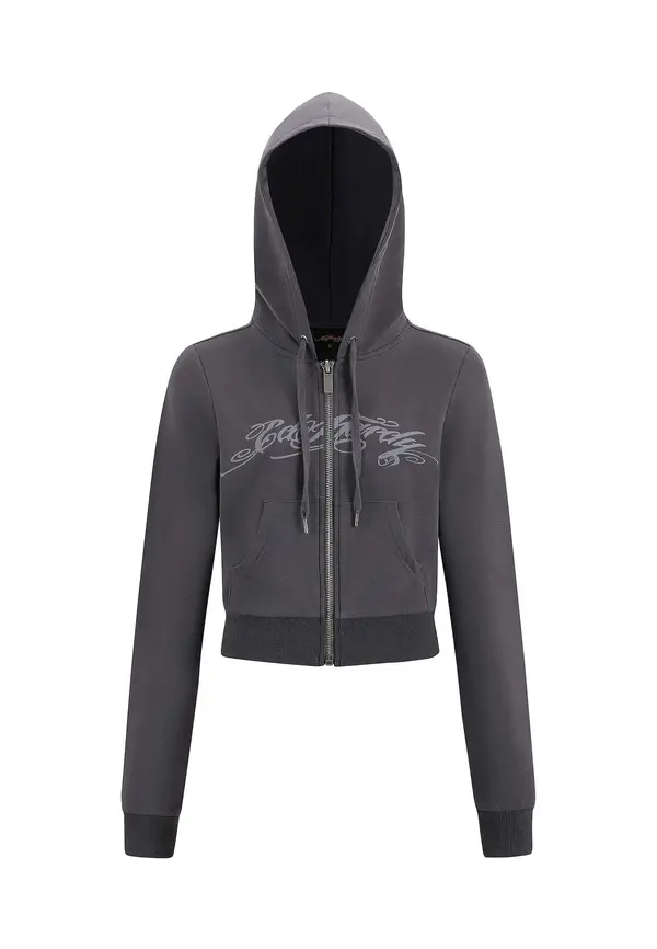 Ed Hardy Ed Hardy Jopa na zadrgo 'Love Is Mystery'  siva / temno siva