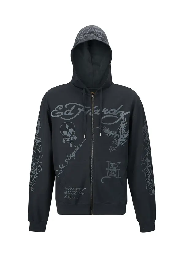 Ed Hardy Ed Hardy Jopa na zadrgo  siva / črna