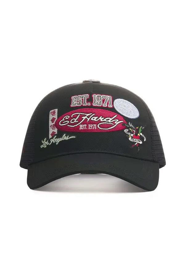 Ed Hardy Ed Hardy Kapa 'Est 1971 Varsity'  marelica / krvavo rdeča / črna