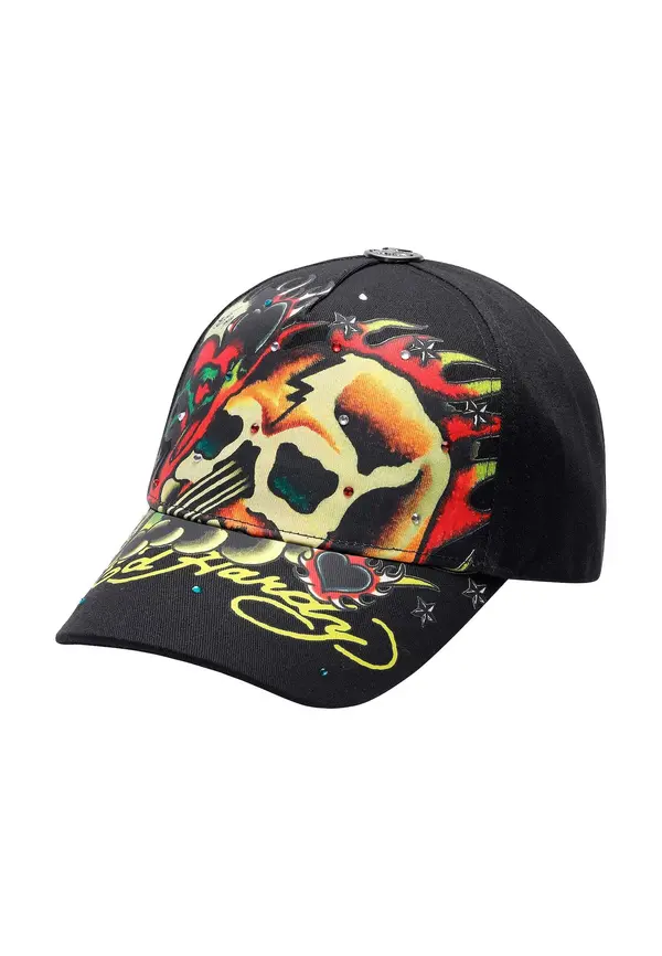 Ed Hardy Ed Hardy Kapa 'Skull'  cijansko modra / svetlo rumena / jastog / črna