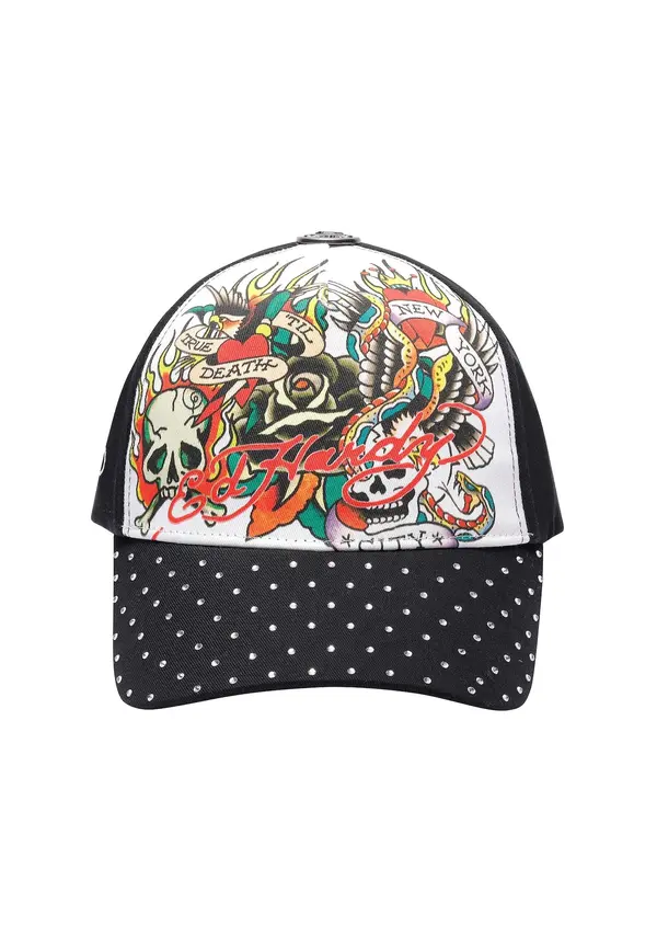 Ed Hardy Ed Hardy Kapa 'True Til Death'  črna / bela