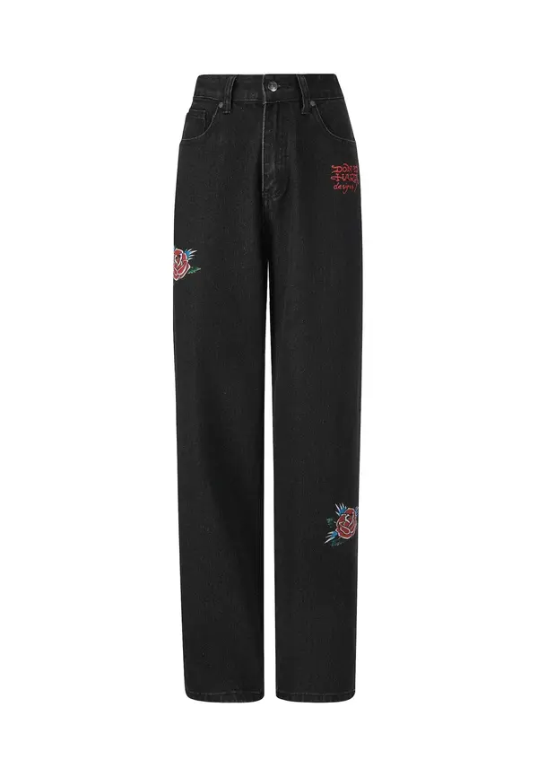 Ed Hardy Ed Hardy Kavbojke 'Blooming Death'  črna