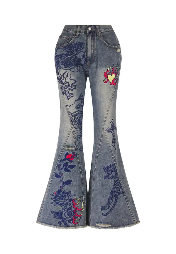 Ed Hardy Ed Hardy Kavbojke  modra / rdeča