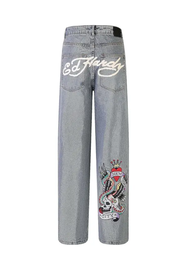 Ed Hardy Ed Hardy Kavbojke 'NYC Skull'  modra