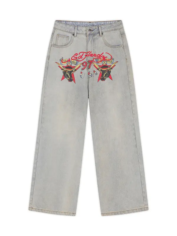 Ed Hardy Ed Hardy Kavbojke  opal / svetlo modra / rumena / rdeča