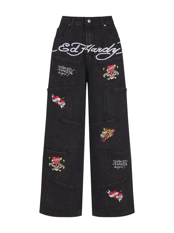 Ed Hardy Ed Hardy Kavbojke  rdeča / črna / bela