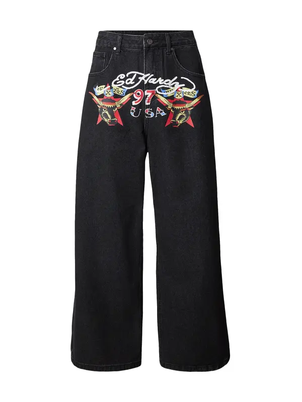 Ed Hardy Ed Hardy Kavbojke  svetlo zelena / rdeča / črn denim / bela