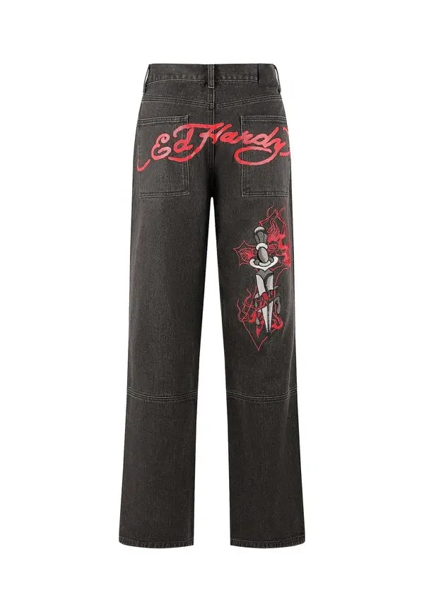 Ed Hardy Ed Hardy Kavbojke 'Sword And Dagger'  črna