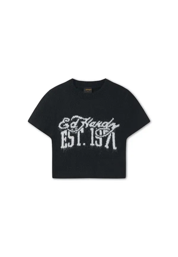 Ed Hardy Ed Hardy Majica '1971'  črna / bela