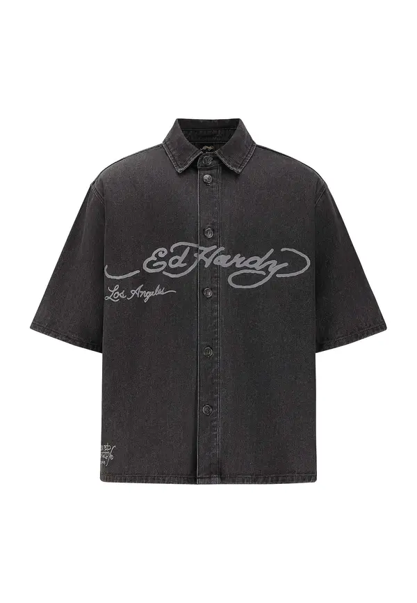 Ed Hardy Ed Hardy Majica 'Adler und Sterne'  črna