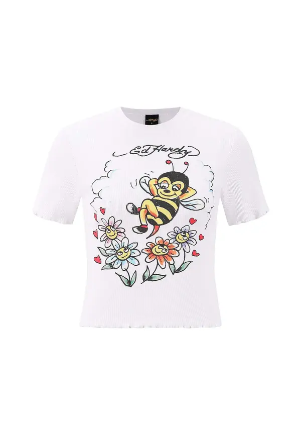 Ed Hardy Ed Hardy Majica 'Biene'  rumena / oranžna / črna / bela