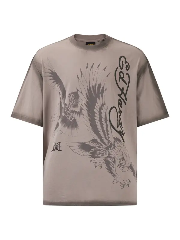 Ed Hardy Ed Hardy Majica 'Eagles In Attack'  siva