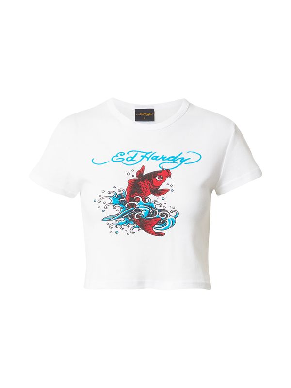 Ed Hardy Ed Hardy Majica ' 'KOI'  azur / rdeča / črna / bela