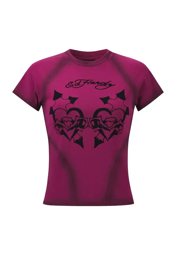 Ed Hardy Ed Hardy Majica  lila / črna