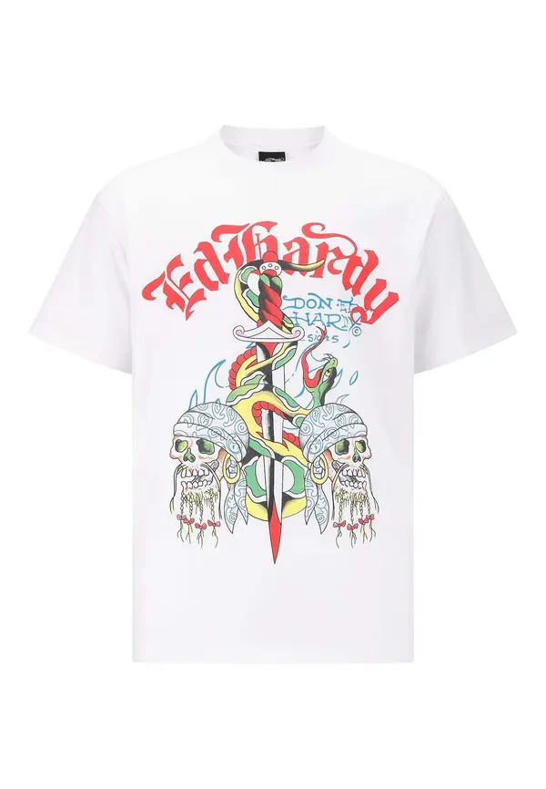 Ed Hardy Ed Hardy Majica  modra / rdeča / bela