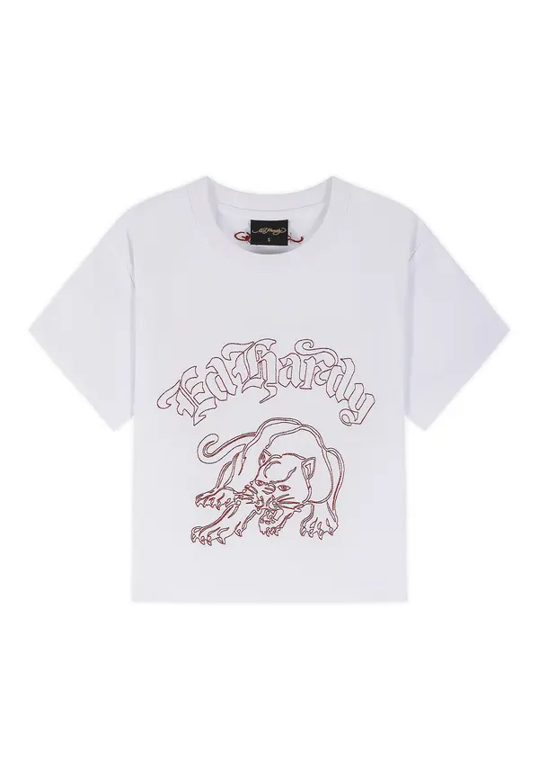 Ed Hardy Ed Hardy Majica  rdeča / bela