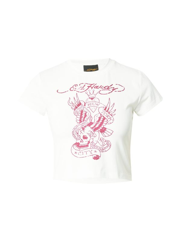 Ed Hardy Ed Hardy Majica  roza / bela