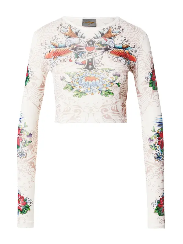 Ed Hardy Ed Hardy Majica  svetlo modra / zelena / rdeča / bela