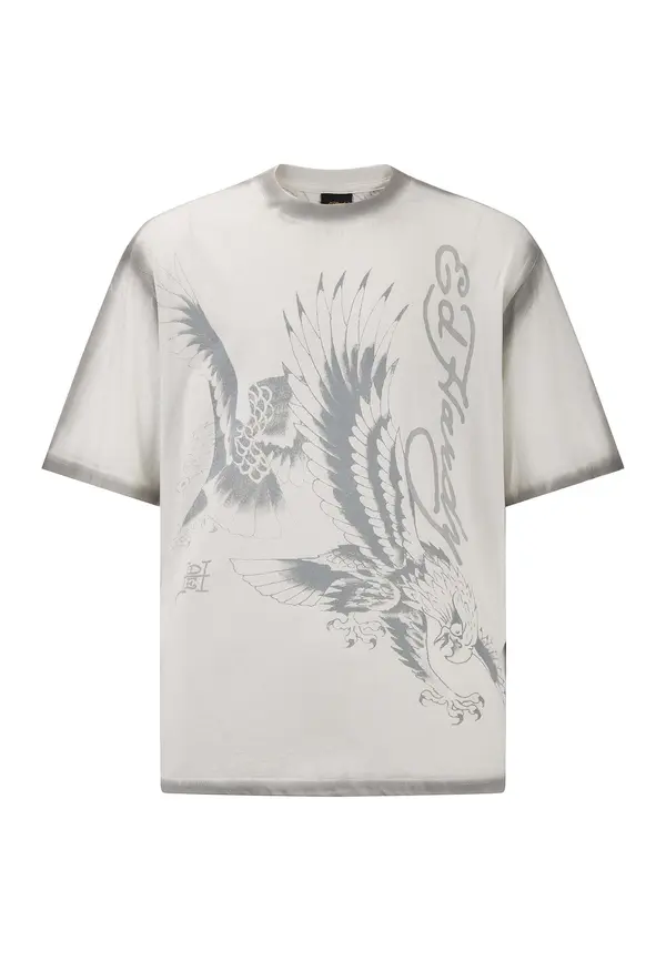 Ed Hardy Ed Hardy Majica  svetlo siva / bela