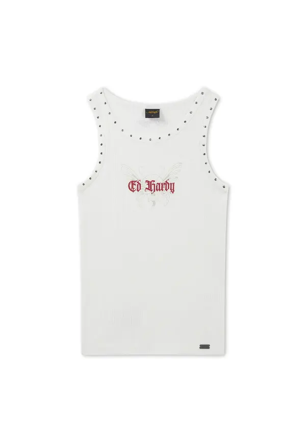 Ed Hardy Ed Hardy Majica  svetlo siva / merlot / bela