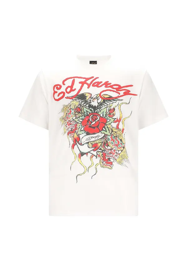 Ed Hardy Ed Hardy Majica  travnato zelena / rdeča / bela