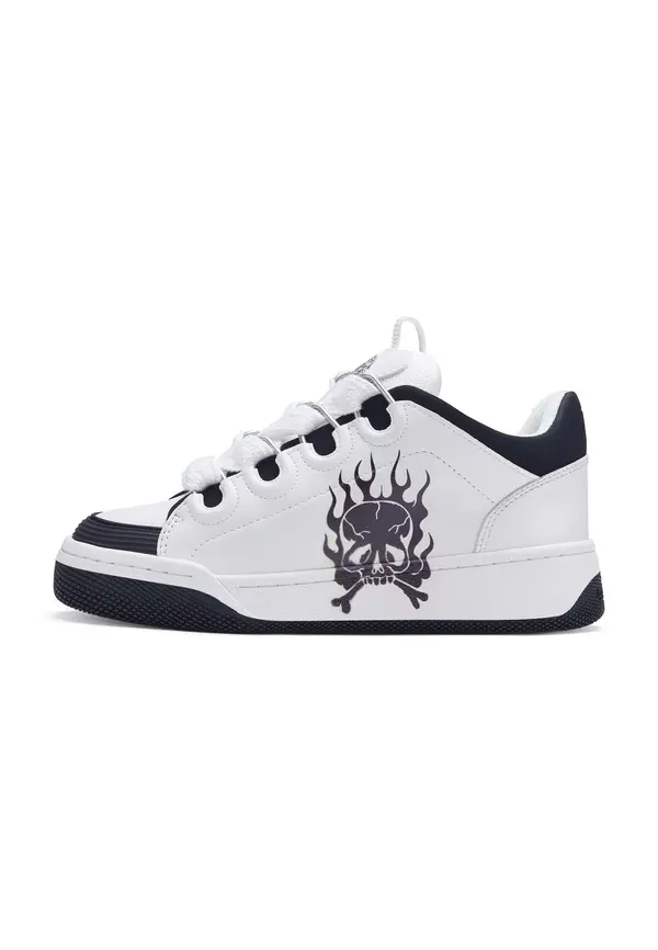 Ed Hardy Ed Hardy Nizke superge 'Flaming Skull'  črna / bela