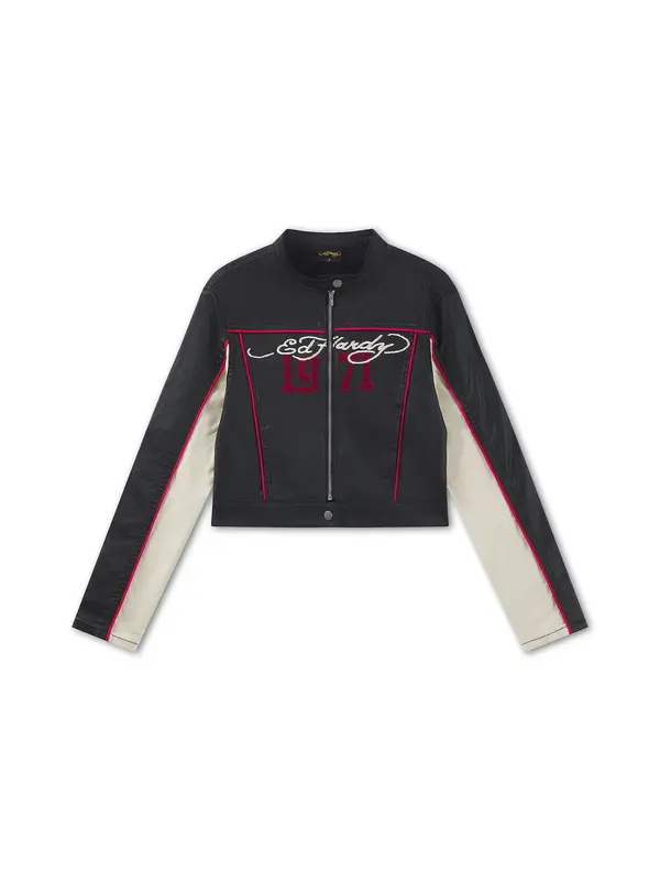 Ed Hardy Ed Hardy Prehodna jakna 'Climbing Rose'  temno rdeča / črna / bela