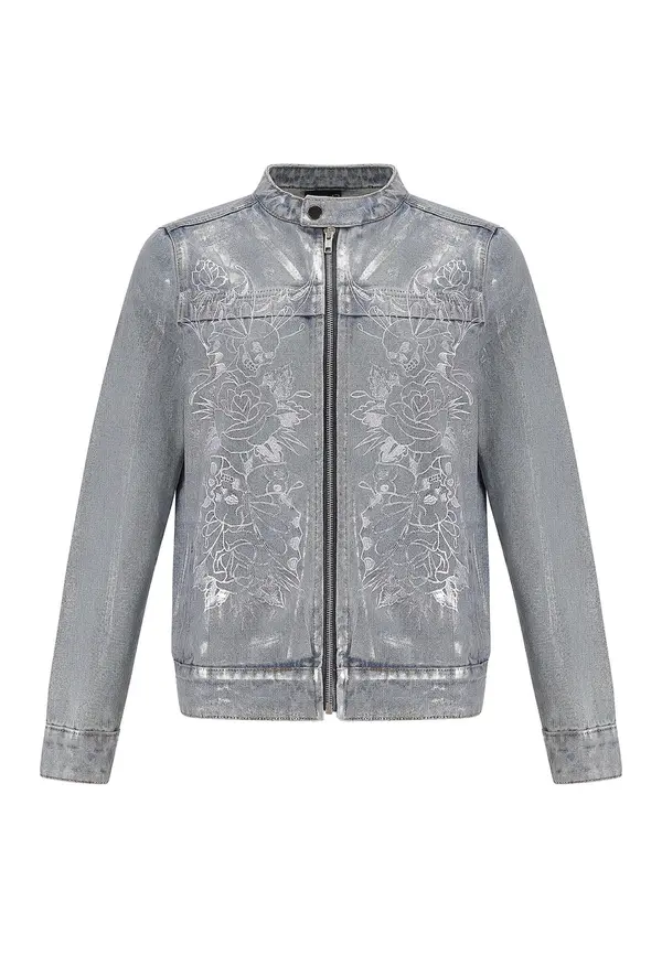 Ed Hardy Ed Hardy Prehodna jakna  moder denim / bela