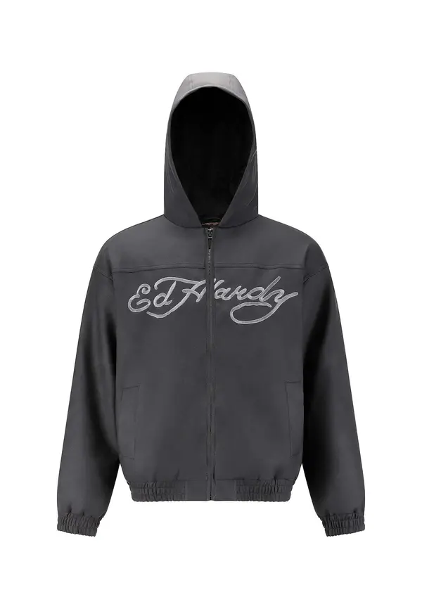Ed Hardy Ed Hardy Prehodna jakna 'Soaring Eagles'  siva / svetlo siva / črna